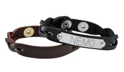 PERRIS LEATHER Perri’s® Braided Leather Nameplate Bracelet- Jewelry