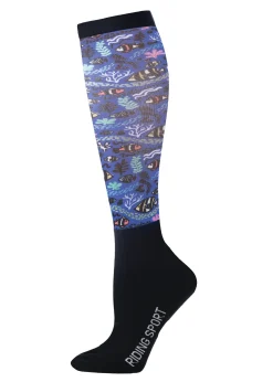 HAINING JOY TRADING Riding Sport™ Footprintz Printed Peddies- Equestrian Socks|Riding Socks & Undergarments