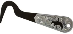 SHILOH STABLES TACK Showman® Brown Steel & Engraved Silver Hoof Pick- Bathing Tools|Brushes & Hoof Picks