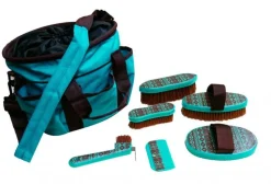 SHILOH STABLES TACK Showman® Navajo Print Grooming Kit with Nylon Cordura® Tote Bag- Bathing Tools|Brushes & Hoof Picks