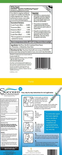 FREEDOM HEALTH Succeed Syringe Digestive Supplement- Horse Supplements