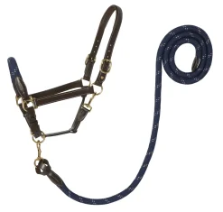 PUSHKAR INTL Suffolk™ Leather & Rope Halter with Lead- Halters