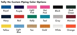 TALLY HO PRODUCTS Tally Ho Optional Piping- Bags & Totes