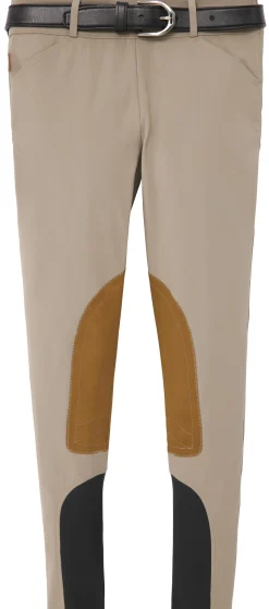 TAILORED SPORTSMAN THE ™ Ladies’ Mid-Rise Side-Zip Breech with Boot Sock Bottoms- Knee Patch Breeches