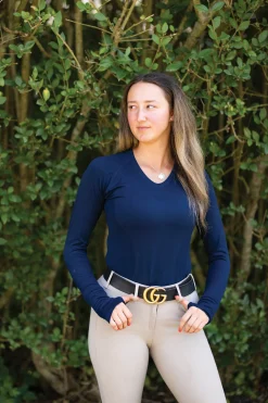 TKEQ THE SHOP TKEQ Ladies’ Kennedy Seamless V-Neck Long Sleeve Shirt 2.0- Long Sleeve Tops