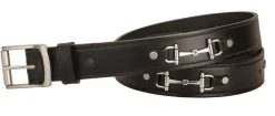 TORY LEATHER 1 1/2" Belt with Nickel Snaffle Bits- Belts