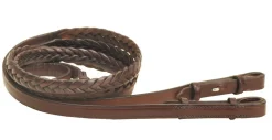 TORY LEATHER Company 5/8" x 72" Plaited Reins with Hook Stud Bit Ends- Reins
