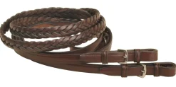 TORY LEATHER Company 5/8" x 60" Five-Plait Braided English Reins with Buckle Bit Ends- Reins