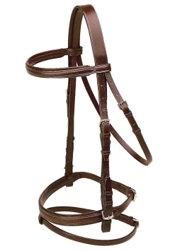 TORY LEATHER Company Deluxe Padded Dressage Bridle with Buckle Bit Ends- English Bridles