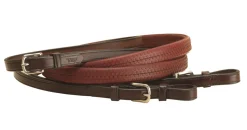 TORY LEATHER Company Rubber Grip Leather Reins with Buckle Ends- Reins