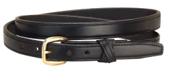TORY LEATHER Crossed Keeper Belt with Brass Buckle- Belts