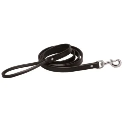 TORY LEATHER Flat Creased Leather Dog Leash with Rolled Leather Handle- Collars & Leashes