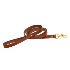 TORY LEATHER Flat Creased Leather Dog Leash with Flat Handle- Collars & Leashes