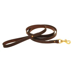 TORY LEATHER Flat Creased Leather Dog Leash with Flat Handle- Collars & Leashes