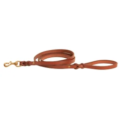 TORY LEATHER Split-Twist Creased Leather Dog Leash- Collars & Leashes