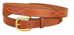 TORY LEATHER Stitched Pattern Belt- Belts