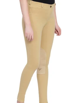 JPC EQUESTRIAN TuffRider® Ladies' Cotton Pull-On Knee-Patch Plus Breech- Knee Patch Breeches